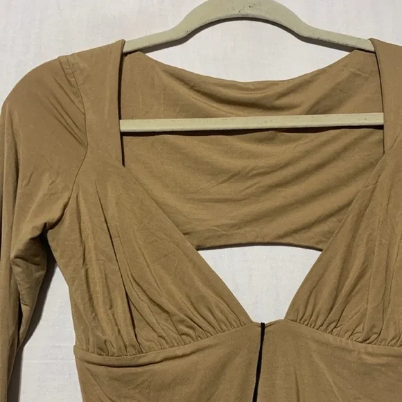 The Line by K Oisin Tan Cut Out Long Sleeve Shirt - Picture 5 of 10